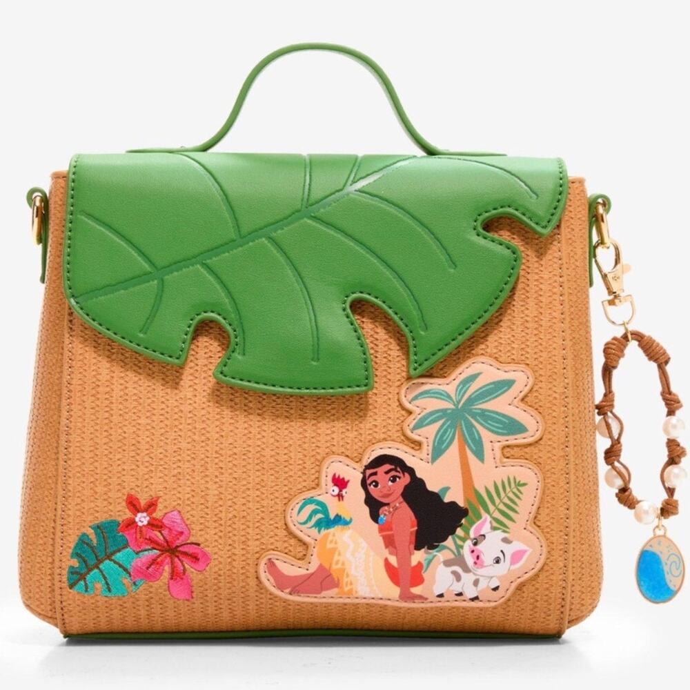 Her Universe Disney Moana Rattan Leaf Crossbody with Charm NWT